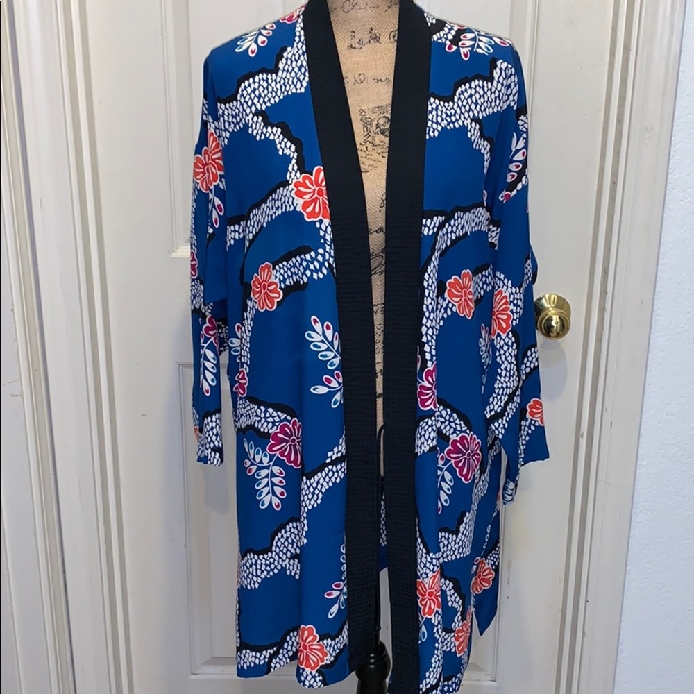 Christian Dior robe drape blue orange M vintage